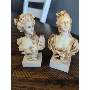 Vintage K's Collection Resin Woman Bust Figure Set Of 2